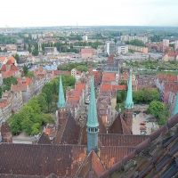 Polen: Blick von der Marienkirche in Gdansk / Danzig