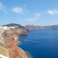 Santorini: Oia, Blick auf die Caldera