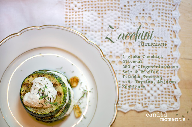 Zucchini-Frischkäse-Türmchen Rezept